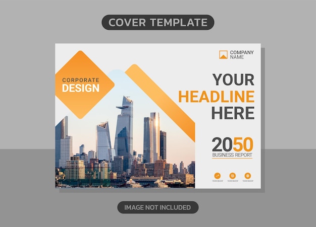 Diseño horizontal de portada de libro corporativo.