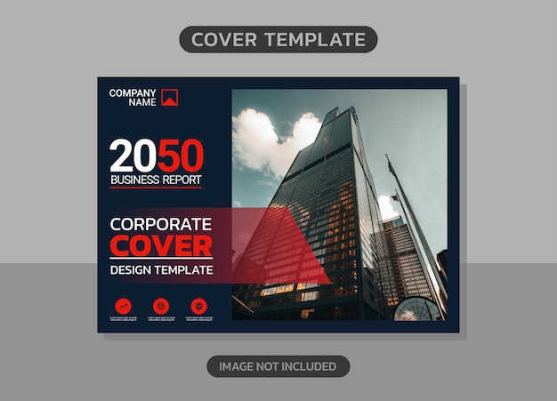 Diseño horizontal de portada de libro corporativo.