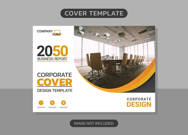 Diseño horizontal de portada de libro corporativo.