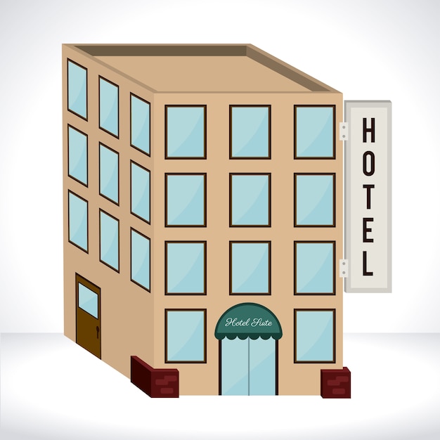 Diseño de hotel, ilustración vectorial.