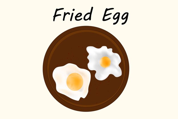 Diseño de huevo frito de artículo de comida de desayuno asiático