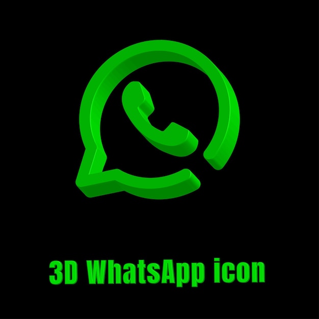 Diseño de icono 3d de whatsapp