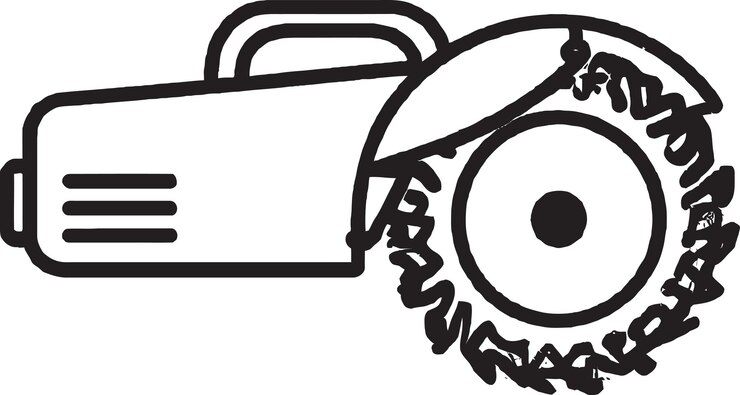 Vector diseño de icono de amoladora eléctrica perfecto para tiendas de herramientas eléctricas y ferreterías