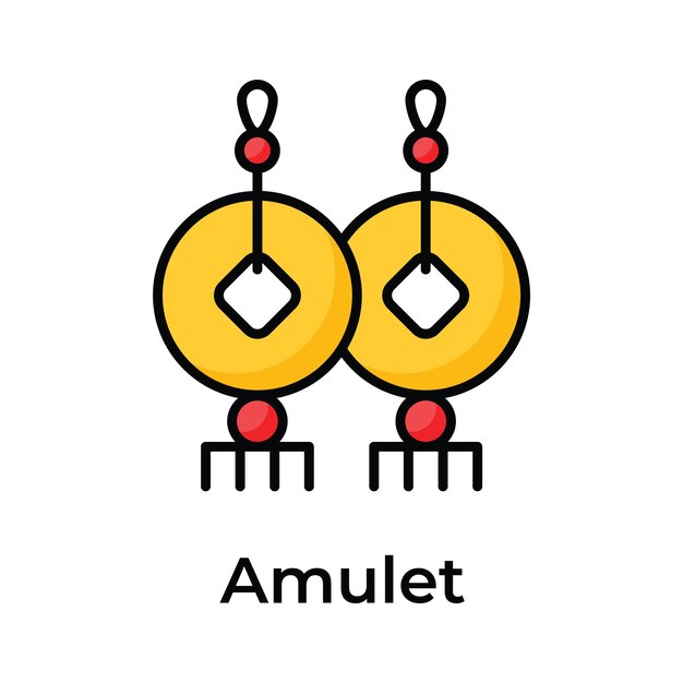 Diseño de icono de amuleto en estilo de moda listo para usar vector