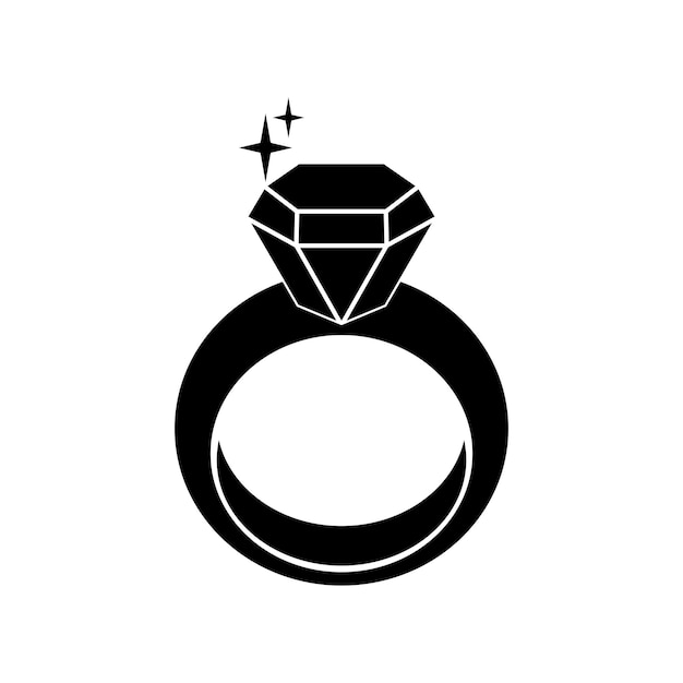 Diseño del icono del anillo de diamantes