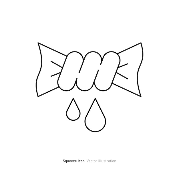 Diseño de icono de apretón limpio y señal de giro de lavandería aislado en fondo blanco