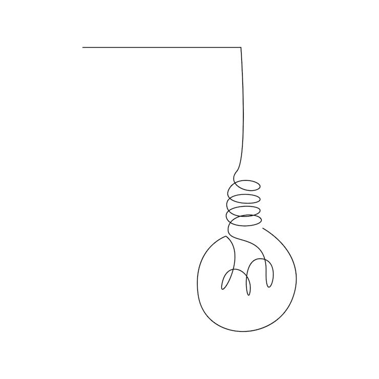 Vector diseño de icono de arte de línea de bombilla