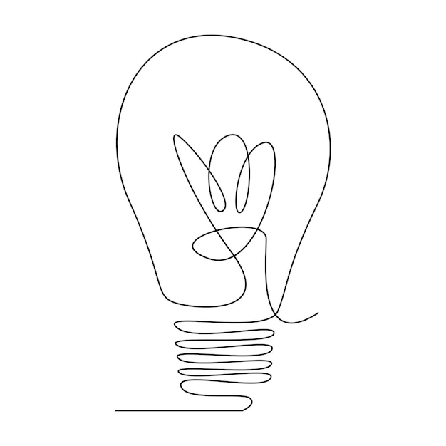 Diseño de icono de arte de línea de bombilla