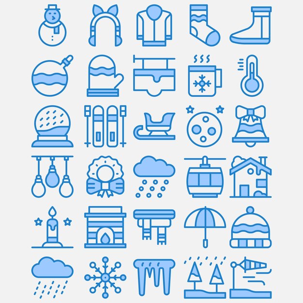 Diseño de icono azul de invierno