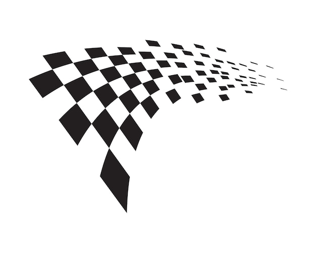 Diseño de icono de bandera de carrera