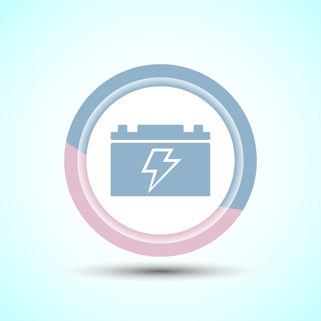Diseño de icono de batería Ilustración de icono para aplicación web y móvil Diseño de botón de color pastel