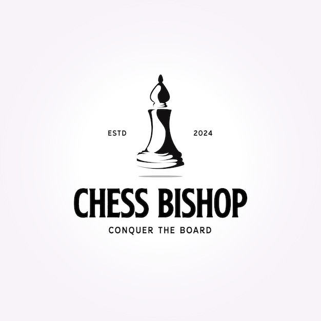 diseño de icono de bispo de ajedrez simple vintage diseño de ilustración de pieza de ajedres