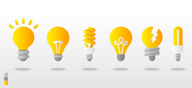 Vector diseño de icono de bombilla con color degradado