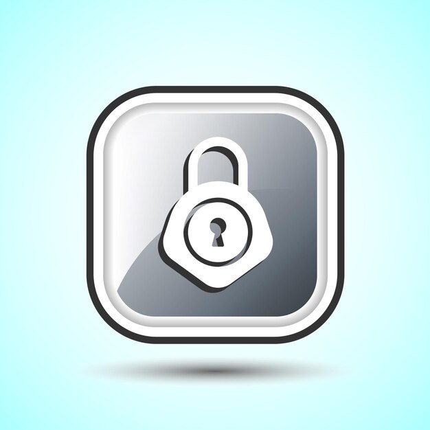 Diseño del icono del botón de bloqueo Ilustración del símbolo de seguridad