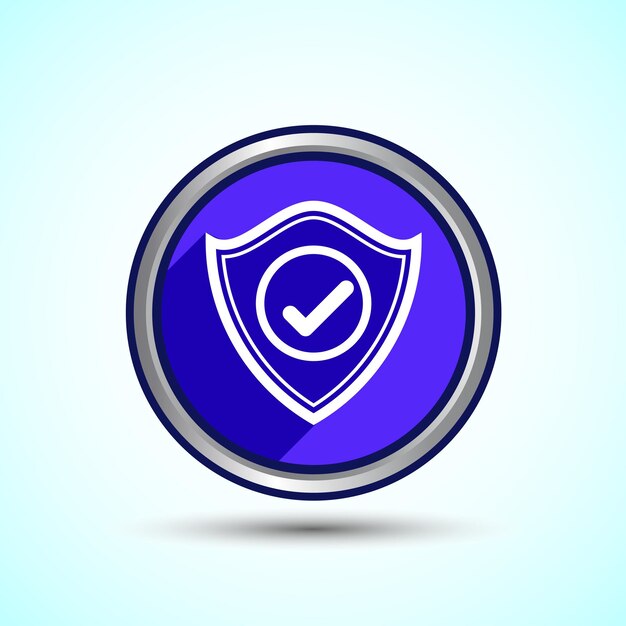 Diseño del icono del botón de escudo Ilustración del icono de protección de seguridad