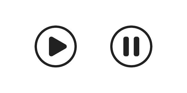 Diseño de icono de botón de reproducción y pausa Símbolo de reproductor de video para aplicaciones y web