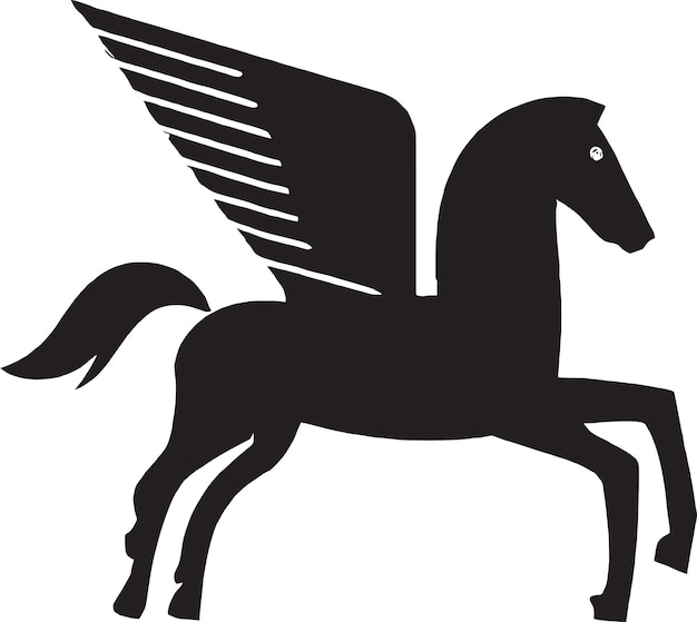 Diseño del icono del caballo Pegasus majestuoso