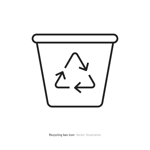 Diseño del icono de la caja de reciclaje CAJA de reciclado aislado en ilustración vectorial de fondo blanco