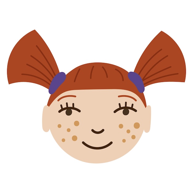 Diseño de icono de cara de niña bebé. Ilustración vectorial.