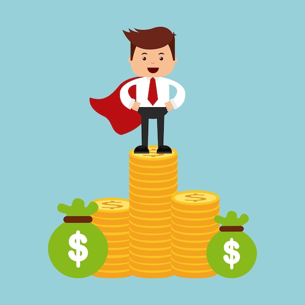 diseño de icono de carácter exitoso empresario aislado