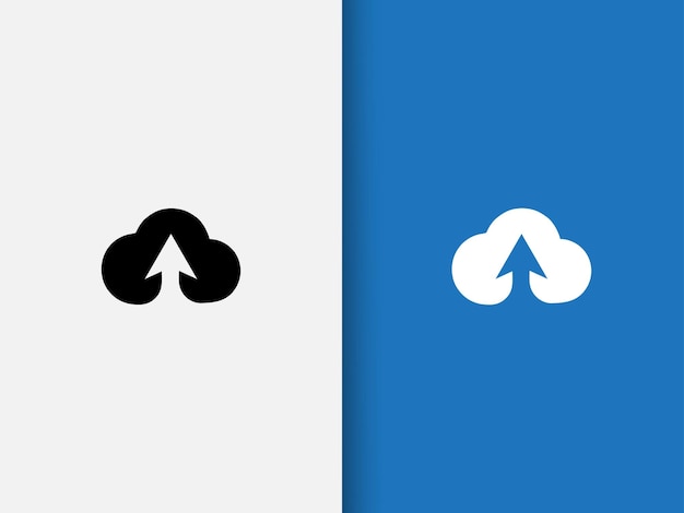 Diseño del icono de carga de archivos Logotipo de carga de ficheros Vector de nube Icono de negocio negro Compartir archivo Creativo