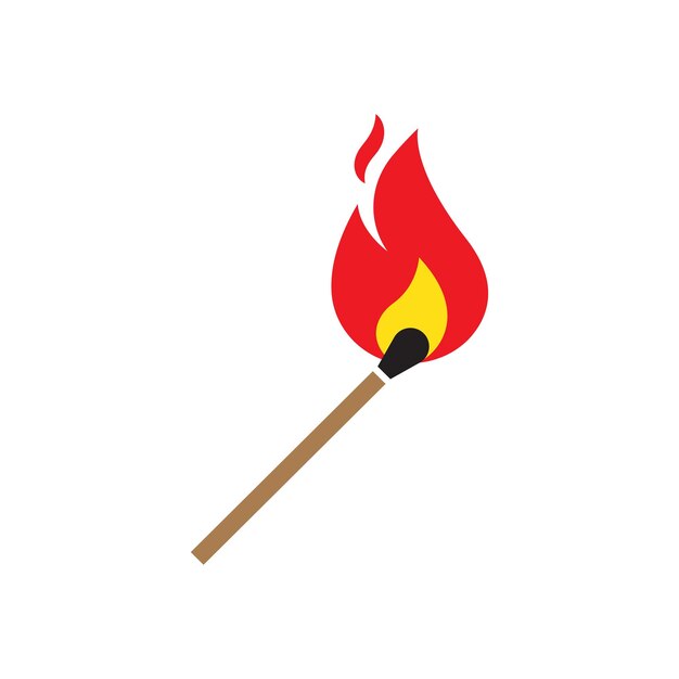 Diseño del icono de la cerilla en llamas