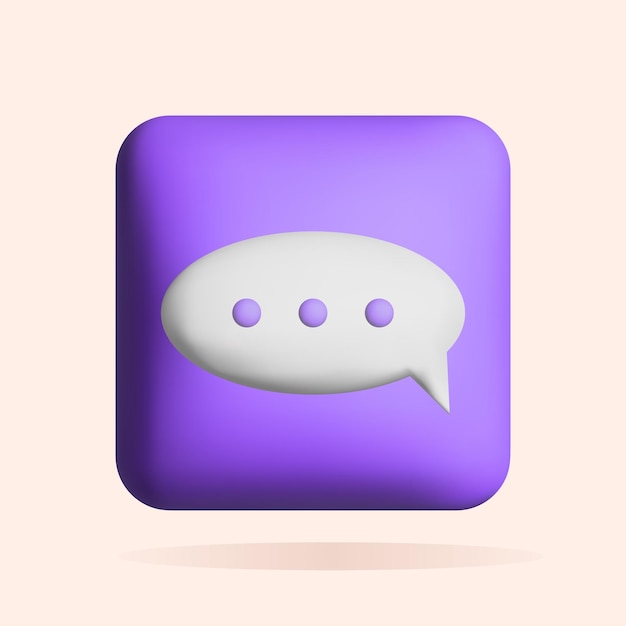 Diseño de icono de chat de burbuja de voz 3D Concepto de marketing en redes sociales Ilustración vectorial