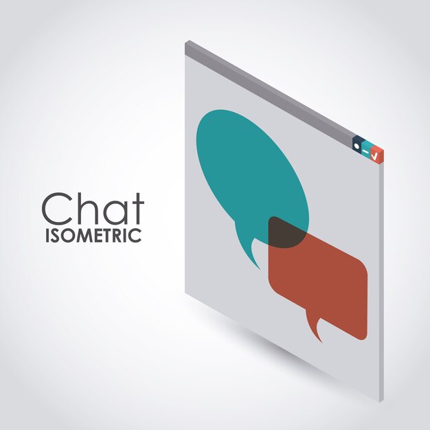 diseño de icono de chat isométrico