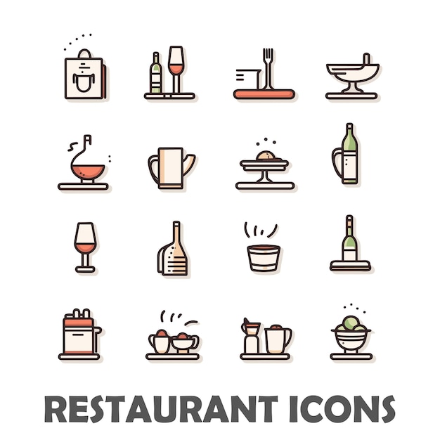 El diseño del icono de cocina se puede usar en restaurantes u hoteles.