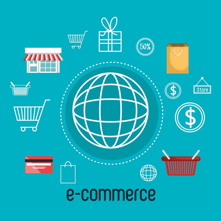 Vector diseño de icono de comercio electrónico aislado