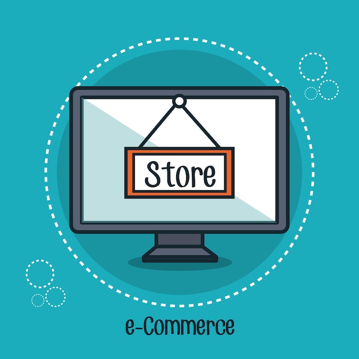 Vector diseño de icono de comercio electrónico aislado