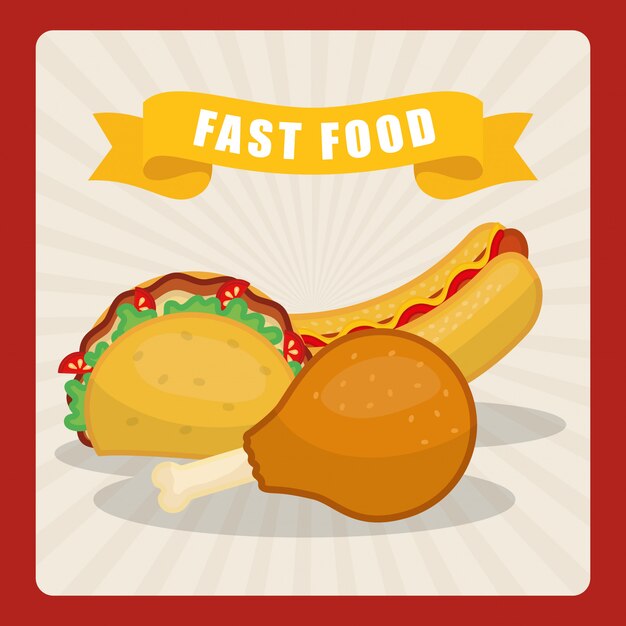 Diseño de icono de comida rápida