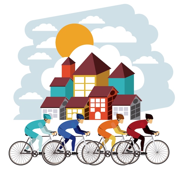 Diseño de icono de competencia de ciclismo