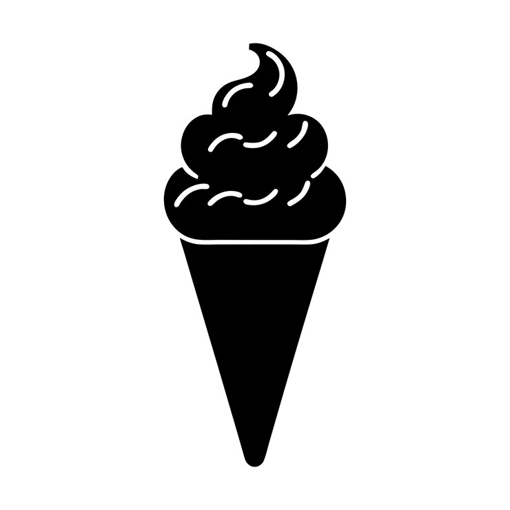 Diseño de icono de cono de helado vectorial