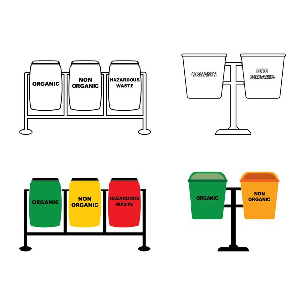 diseño del icono del contenedor de basura