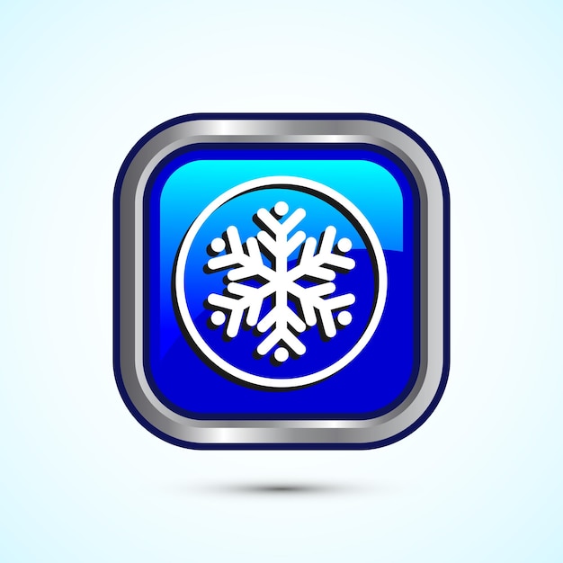 Diseño del icono de copo de nieve Mantenga el icono congelado Diseño del botón de color verde