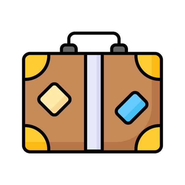 Diseño de icono cuidadosamente elaborado de la bolsa de equipaje en el vector de equipaje de viaje de estilo trendy