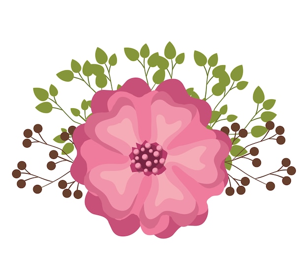 Diseño de icono de decoración floral aislado