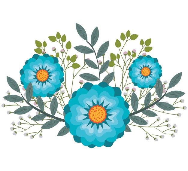 diseño de icono de decoración floral aislado