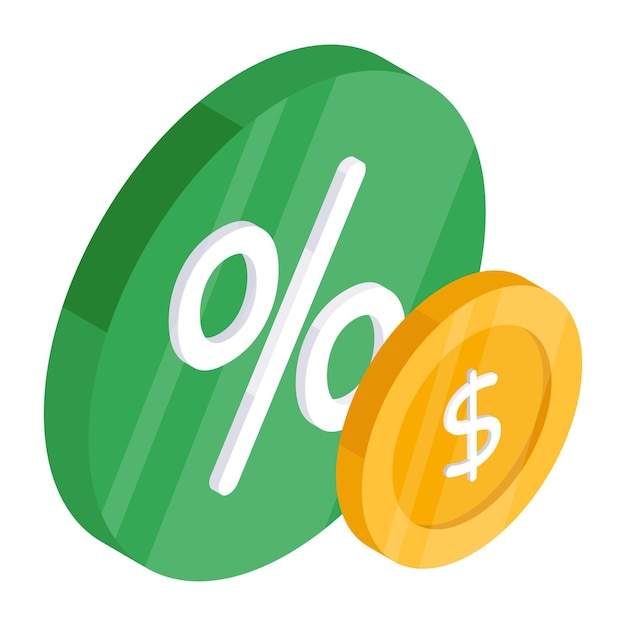 Un diseño de icono de descuento financiero