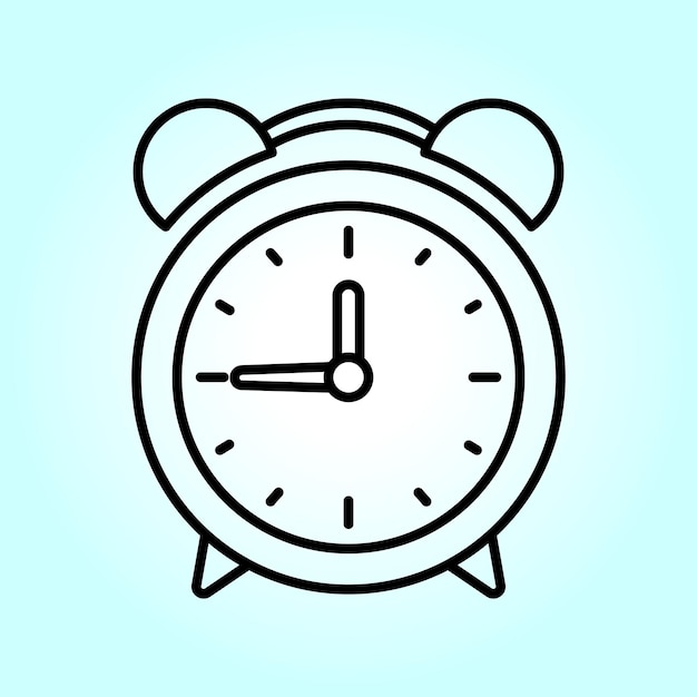 Diseño de icono de despertador clásico Gestión del tiempo y símbolo de puntualidad