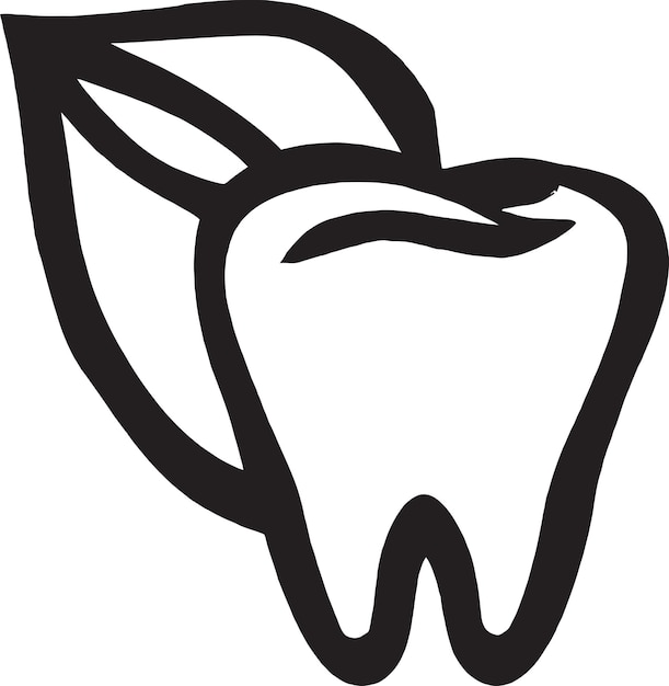 Diseño de icono de diente con una sonrisa para el cuidado dental gráfico vectorial