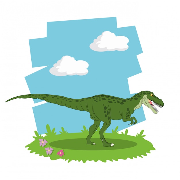 Diseño de icono de dinosaurio, ilustración vectorial