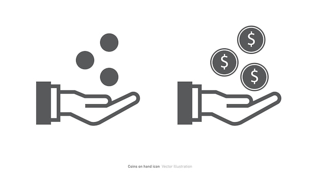 Diseño de icono de dólar en la mano Ahorra dinero Icones de dinero de sueldo Ilustración vectorial de dinero