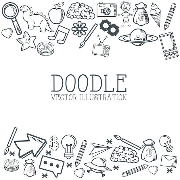 Vector diseño de icono de doodle