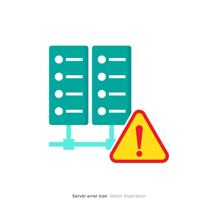 Vector diseño del icono de error del servidor ilustración del vector de error de alojamiento