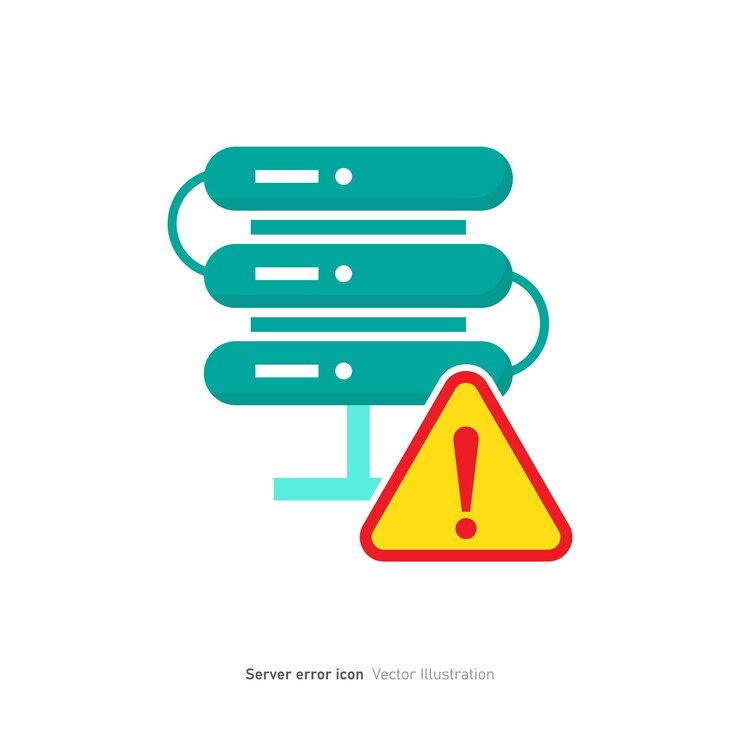 Vector diseño del icono de error del servidor ilustración del vector de error de alojamiento