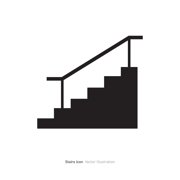 Diseño de icono de escalera aislado en fondo blanco