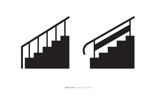 Diseño de icono de escalera aislado en fondo blanco