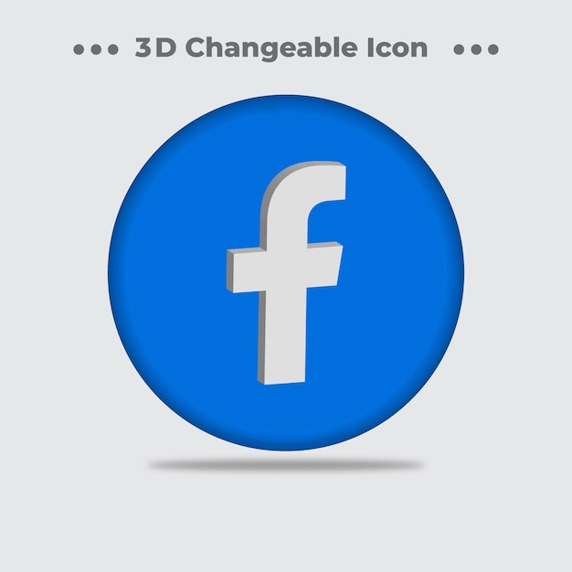 Diseño de icono de facebook 3d realista